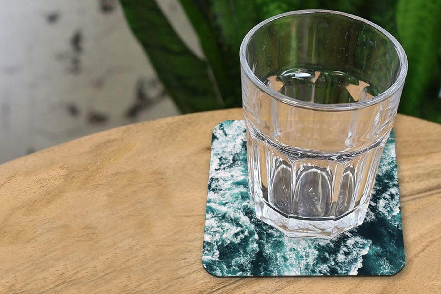 MuchoWow Glasuntersetzer Meer - Untersetzer, für Tasse Zubehör Tischuntersetzer, Wasser, Blau Korkuntersetzer, 6-tlg., - Gläser, - Glasuntersetzer, Natur