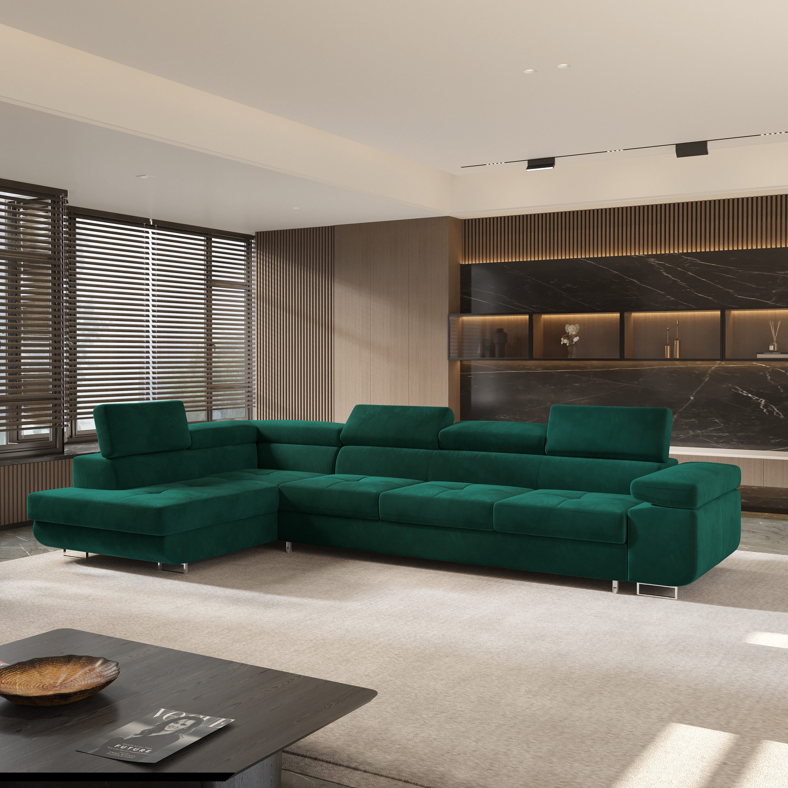 Masseno Ecksofa VICENTE mit Schlaffunktion L-Form, Sofa mit Bettkasten