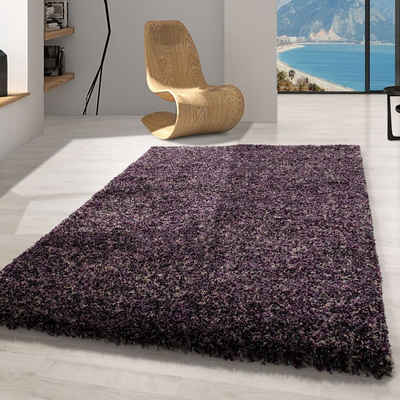 Hochflor-Teppich Meliert Design, Carpetsale24, Läufer, Höhe: 30 mm, Teppich Meliert Design Teppich Wohnzimmer versch. farben und größen