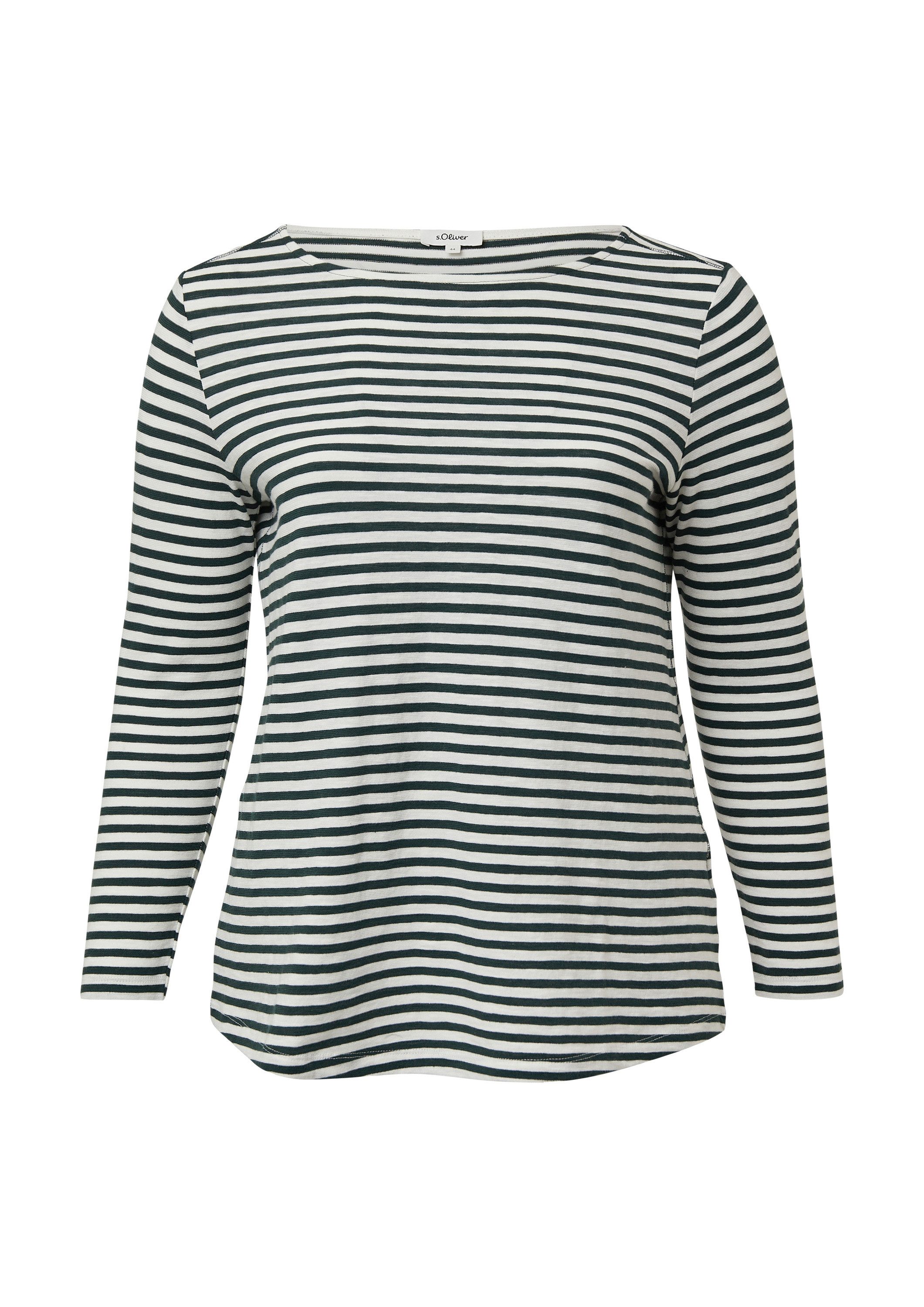 s.Oliver Langarmshirt T-Shirt Lässiges Langarmshirt mit U-Boot-Ausschnitt günstig online kaufen