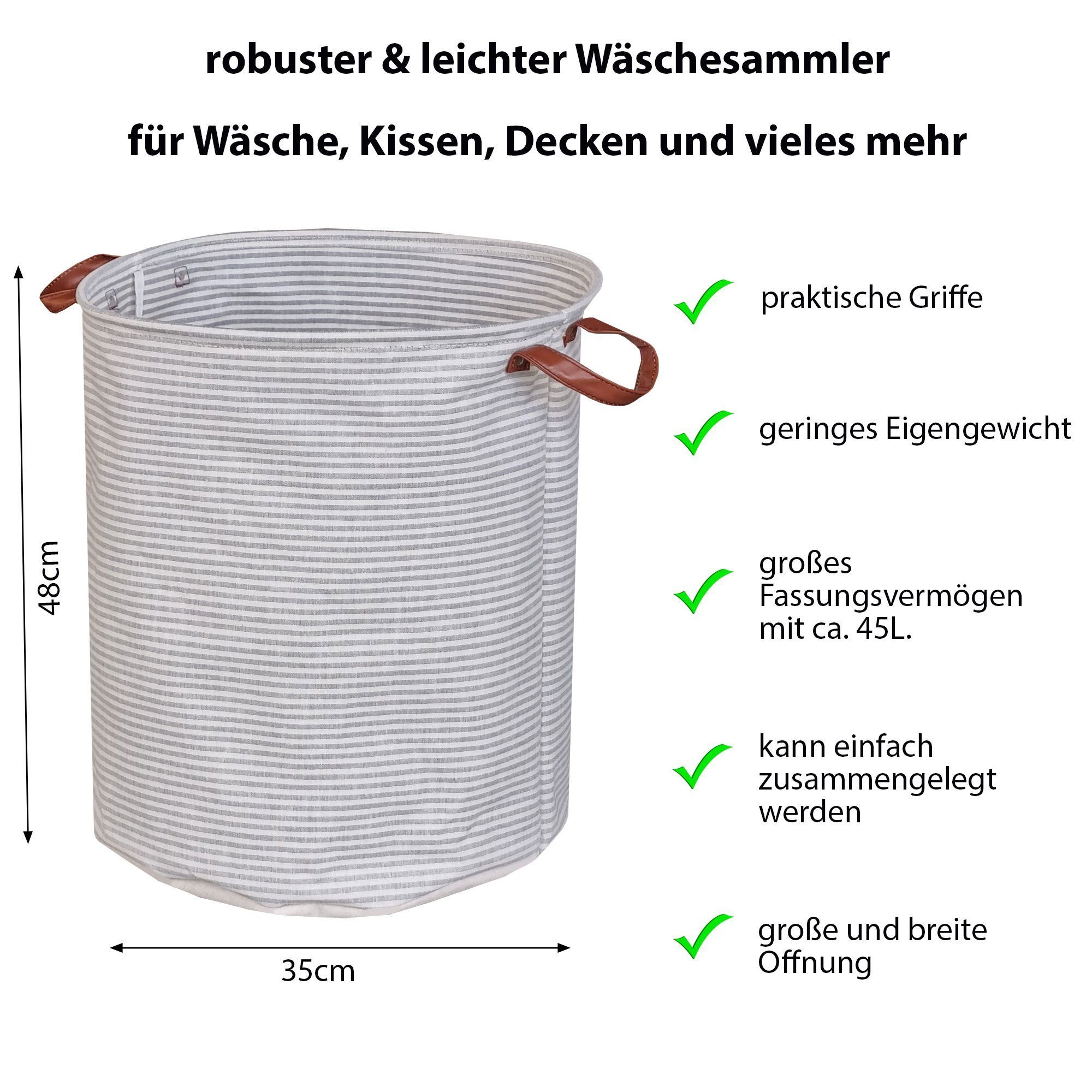 osoltus Wäschesortierer osoltus Wäschekorb Oslo Organizer mit Griffen Wäsch günstig online kaufen