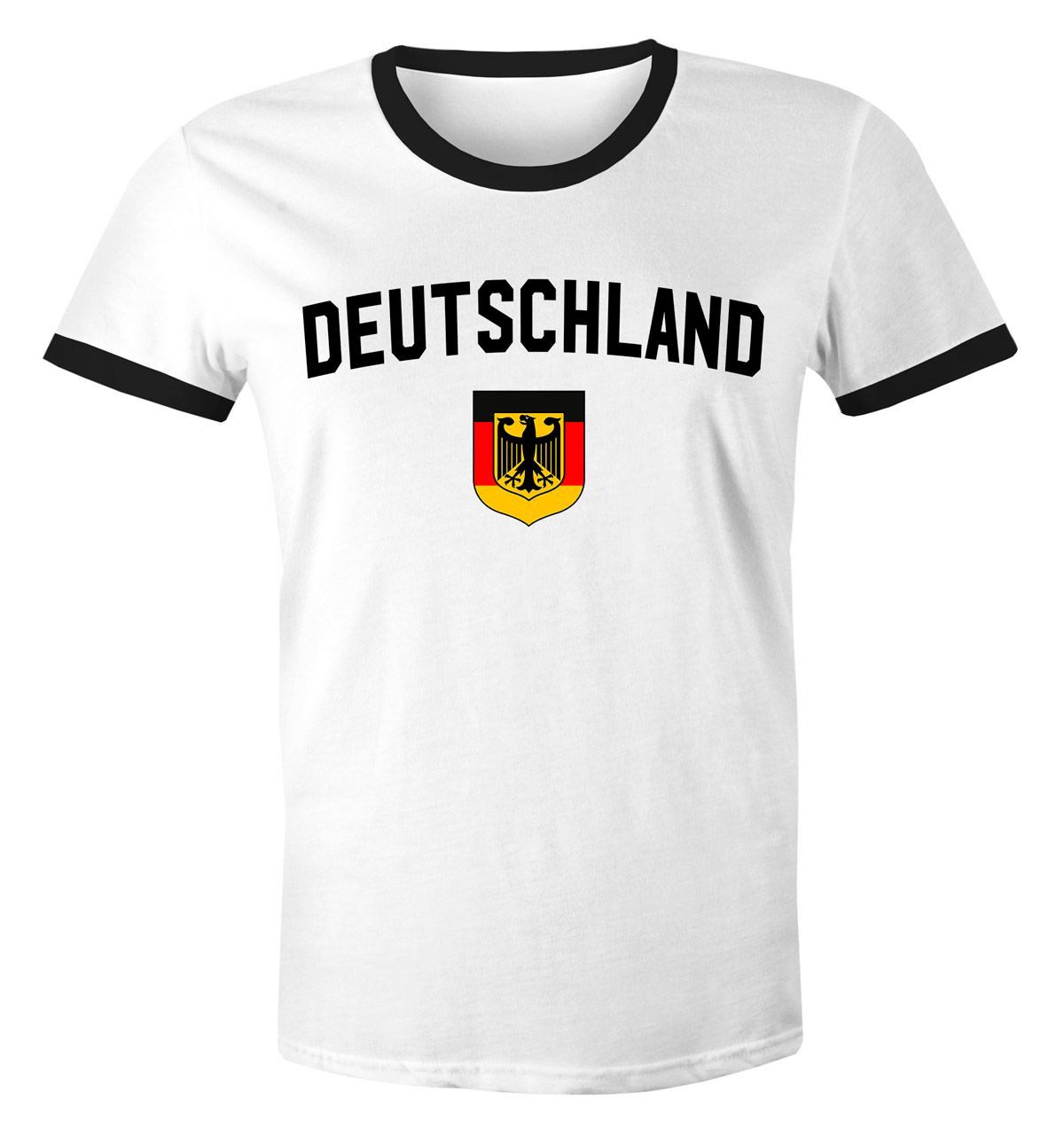 MoonWorks Print-Shirt Klassisches Herren WM-Shirt Deutschland Flagge Retro Trikot-Look mit Print
