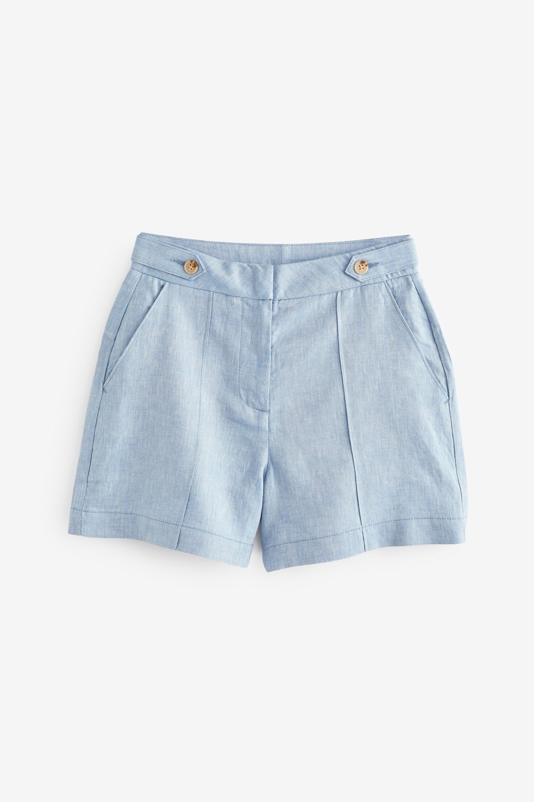 Next (1-tlg) Strukturierte Shorts Blue Leinen-Shorts