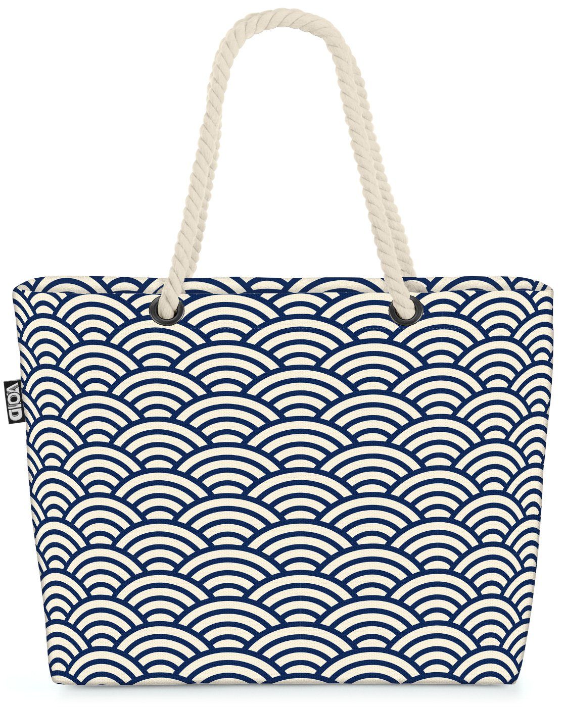VOID Strandtasche (1-tlg), Japanese Wave Beach Bag Japanisch Wellen Meer Ozean Baden Segeln Japan Muster