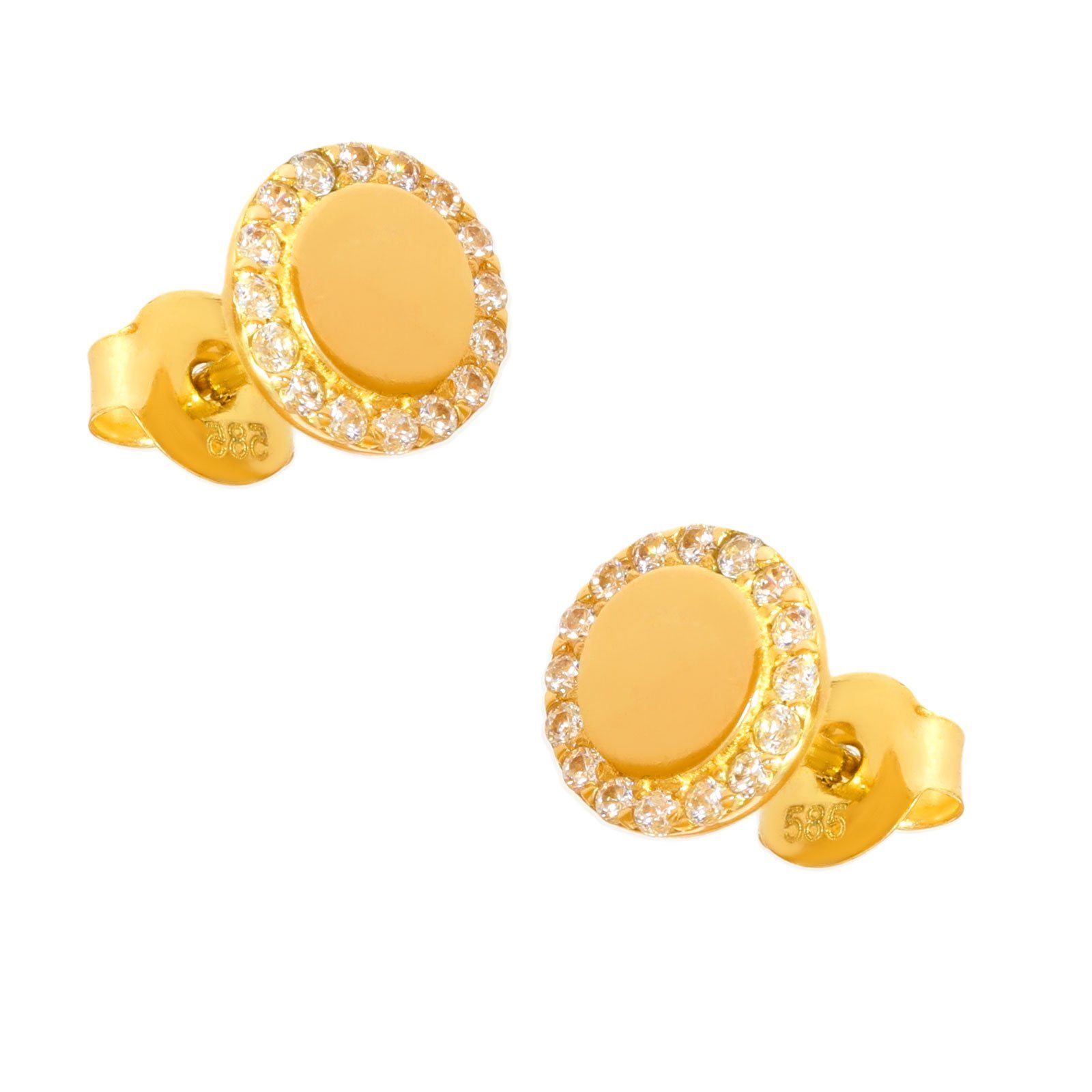 Paar Ohrstecker 585er Gold Ohrstecker Model 14 Kreis