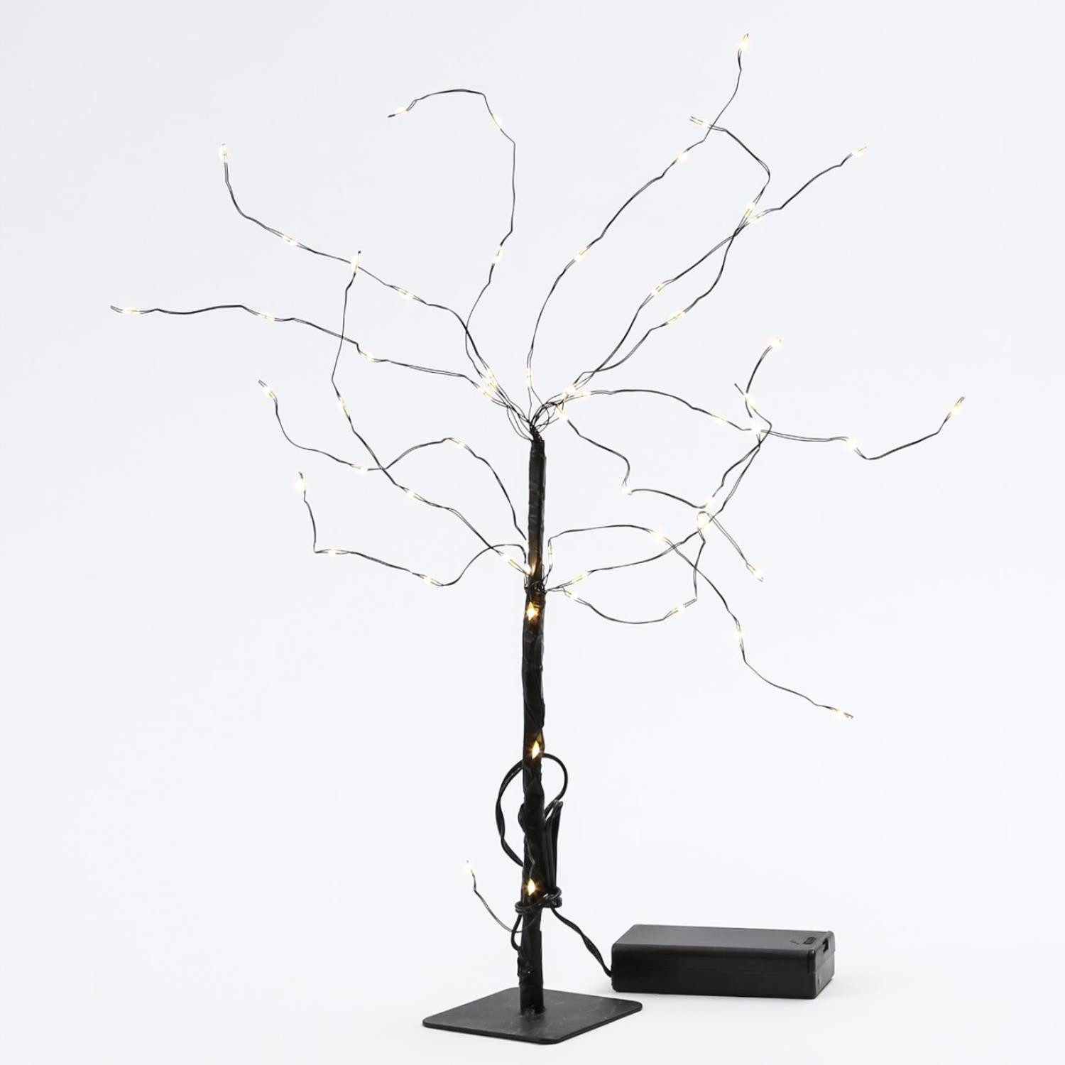 MARELIDA LED Dekoobjekt LED Mini Baum Weidenbaum Dekoleuchte 60 LED Batteriebetrieb schwarz, LED Classic, warmweiß (2100K bis 3000K)
