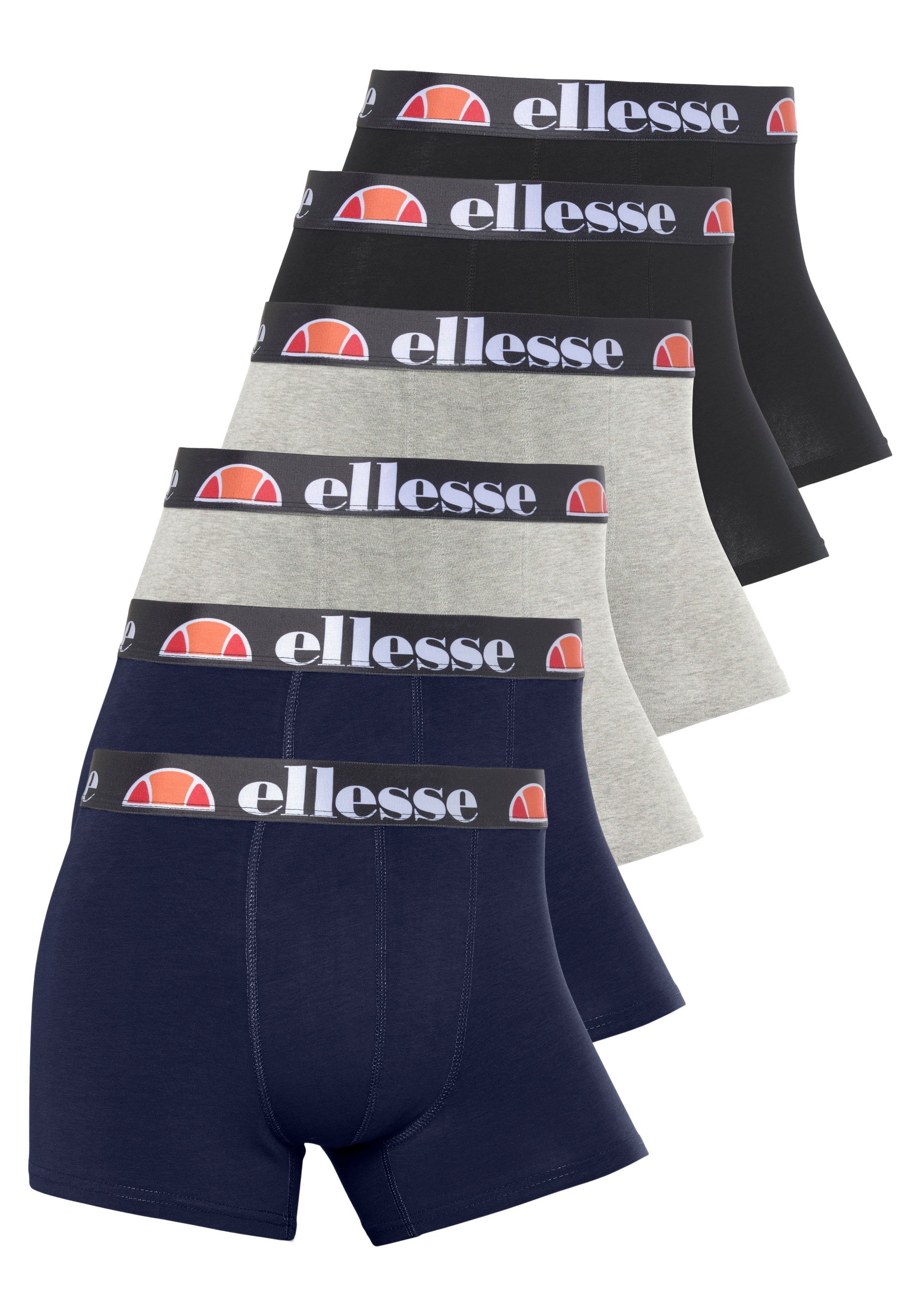 Ellesse Boxershorts MILLARO 6 PACK FASHION TRUNKS Black/Grey/N