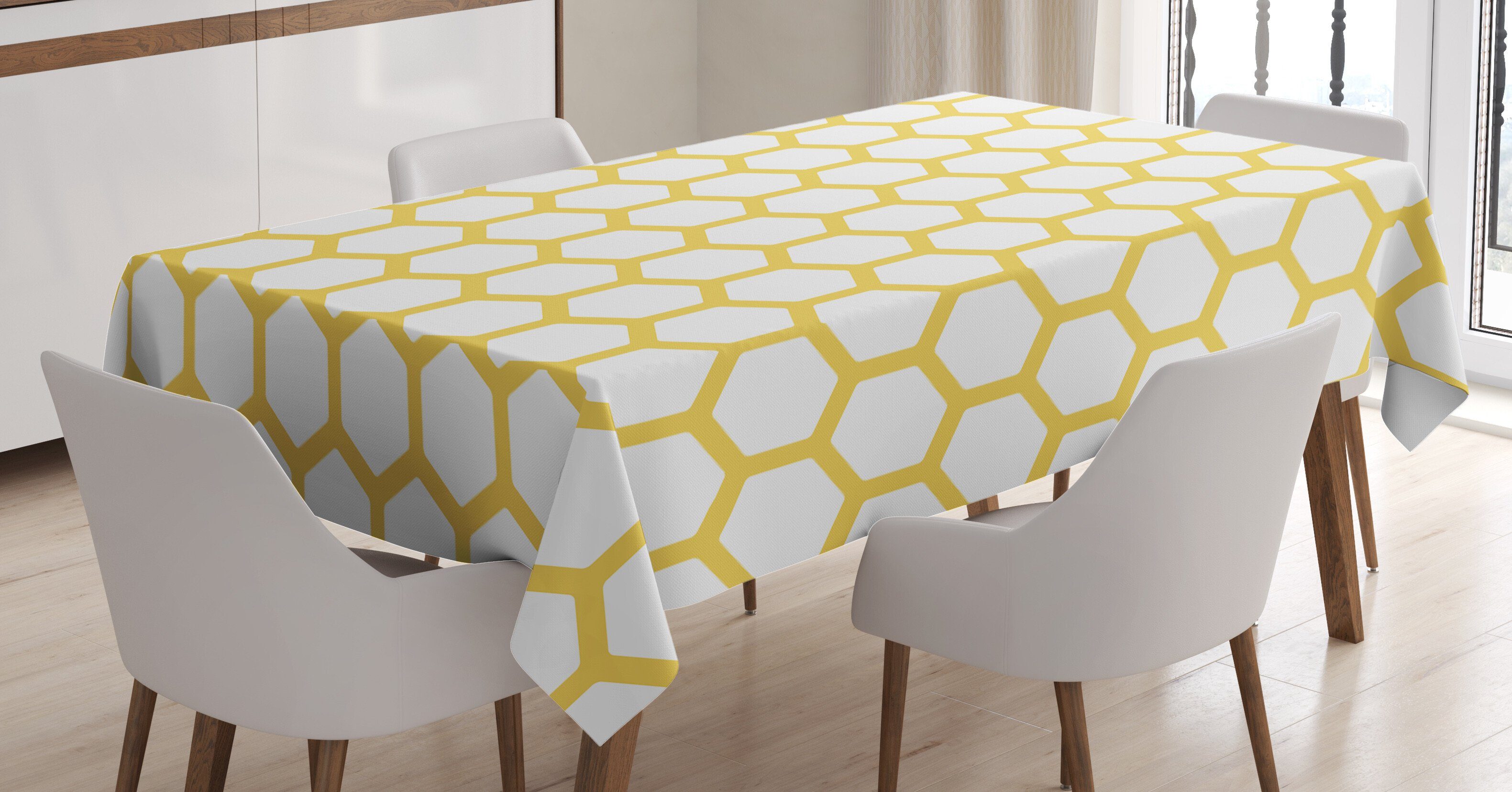 Klare Abakuhaus und Gelb Hexagonal geeignet Weiß Comb Waschbar Farben, Bereich Außen den Für Farbfest Tischdecke