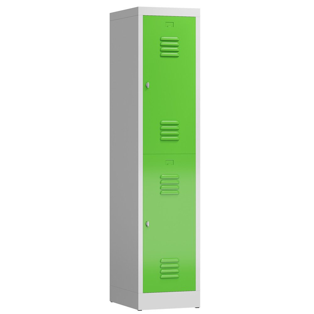 Steelboxx Spind 2 Fächer mit Kleiderstange 180x40x50cm Spindschrank (1-St) Komplett verschweißt und montiert - keine Montage erforderlich