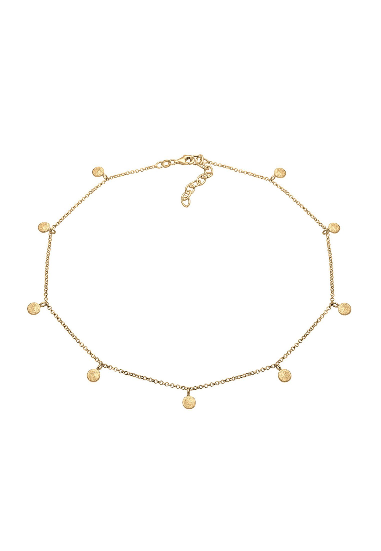 Elli Collier Choker Plättchen Coins Matt 925 Silber