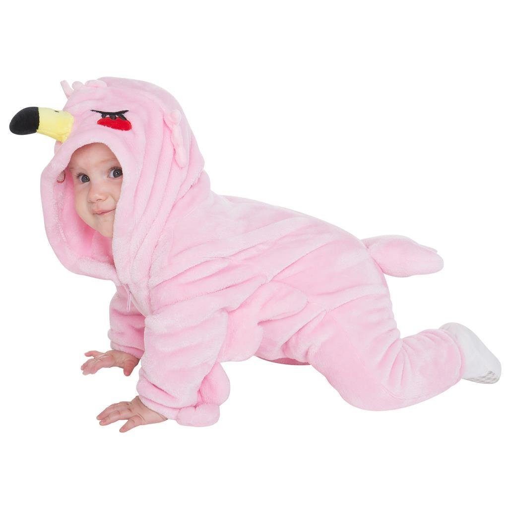 Corimori Strampler Baby Onesie Jumpsuit Kostüm in den Größen 60-90cm (1-tlg) Strampler, Fasching, Kigurumi, Tierkostüme, Babys, Flamingo "Tiffany"