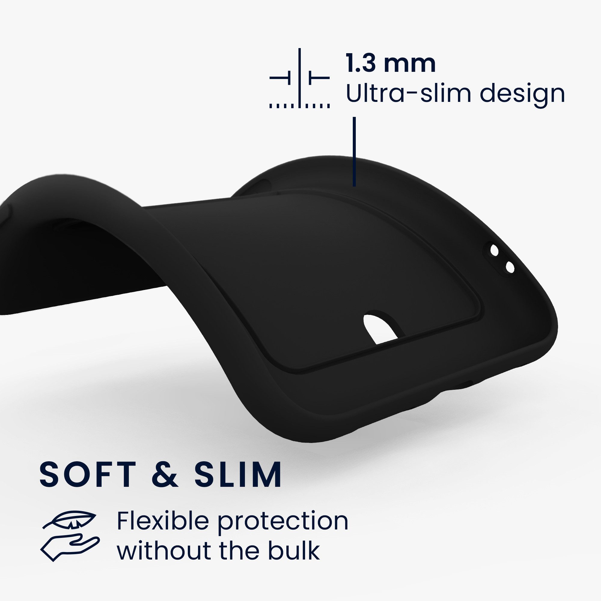 kwmobile Smartphone-Hülle Cord Tasche kompatibel mit Apple iPhone 16 Pro Hülle, Case Schutztasche - Innenmaße - mit Reißverschluss - Schwarz