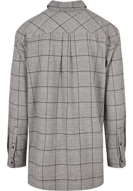 URBAN CLASSICS Langarmhemd Urban Classics Herren Long Oversized Checked Greyish Shirt (1-tlg)