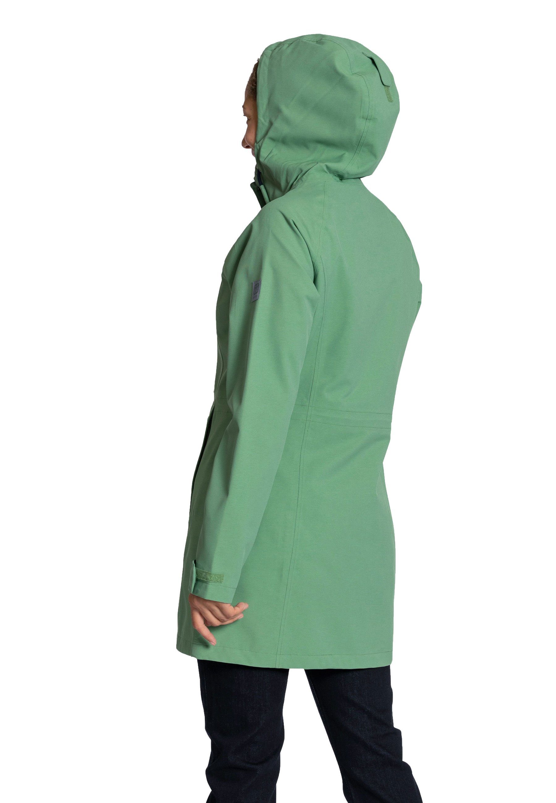 moosgreen Good Regenjacke Alltagstauglicher Regenmantel Elkline Feel wasserdicht