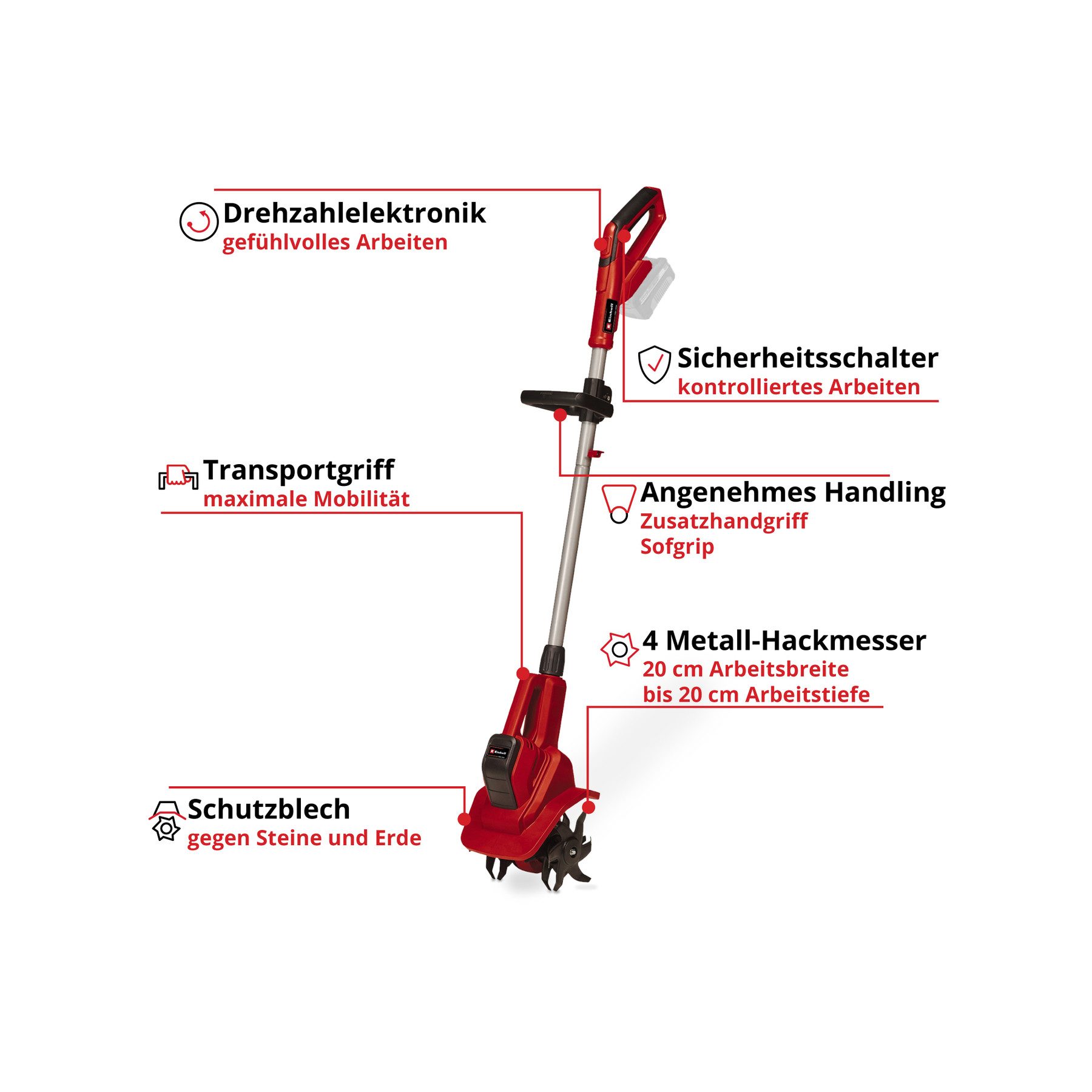 Thumbnail - Einhell Elektromotorhacke EINHELL Akku-Bodenhacke GE-CR 18/20 Li E-Solo