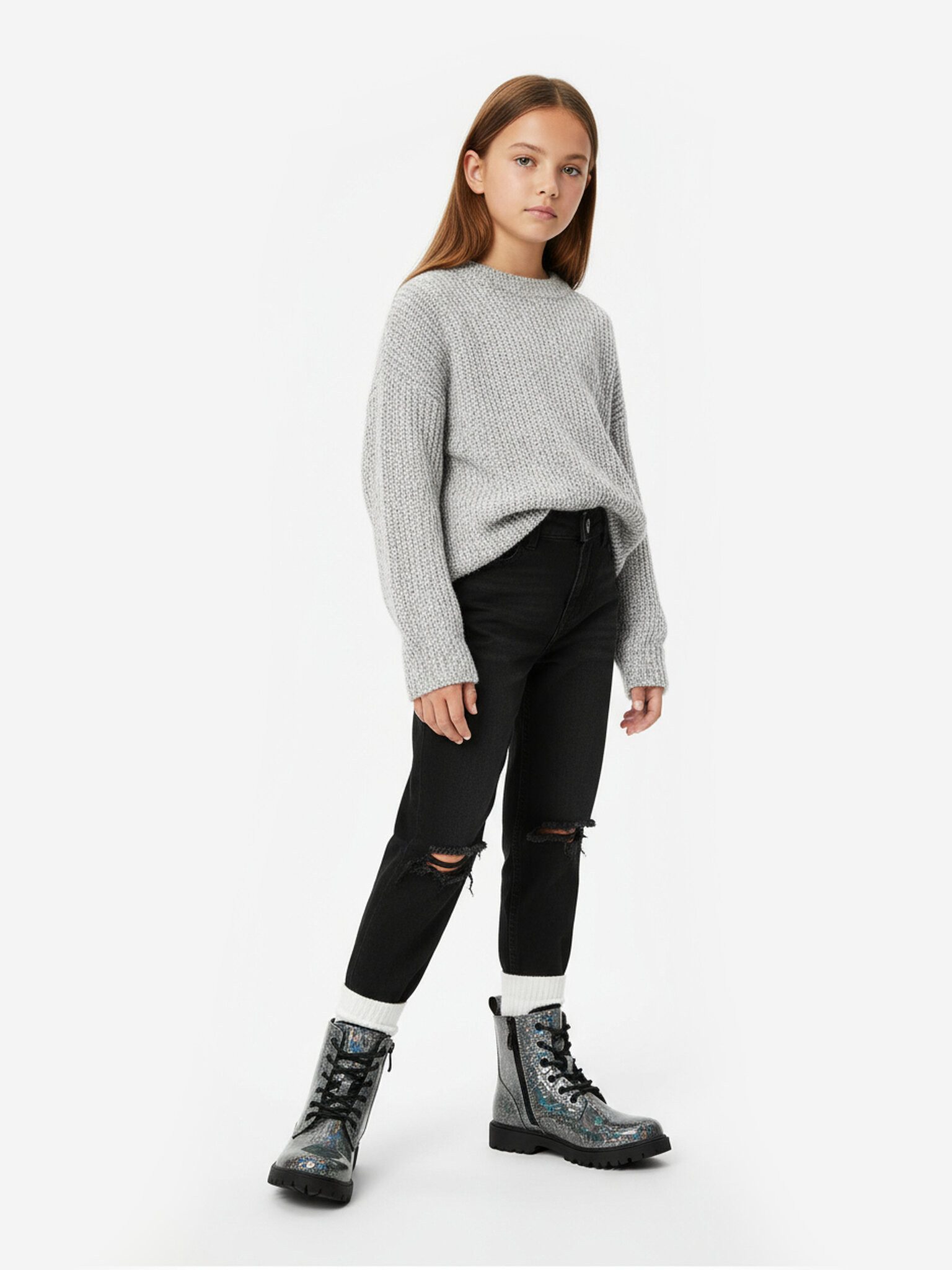 DeeZee Deezee Girl Boots Grey CEO-CM250228-8 Bootsschuh – Bild 2 von 5