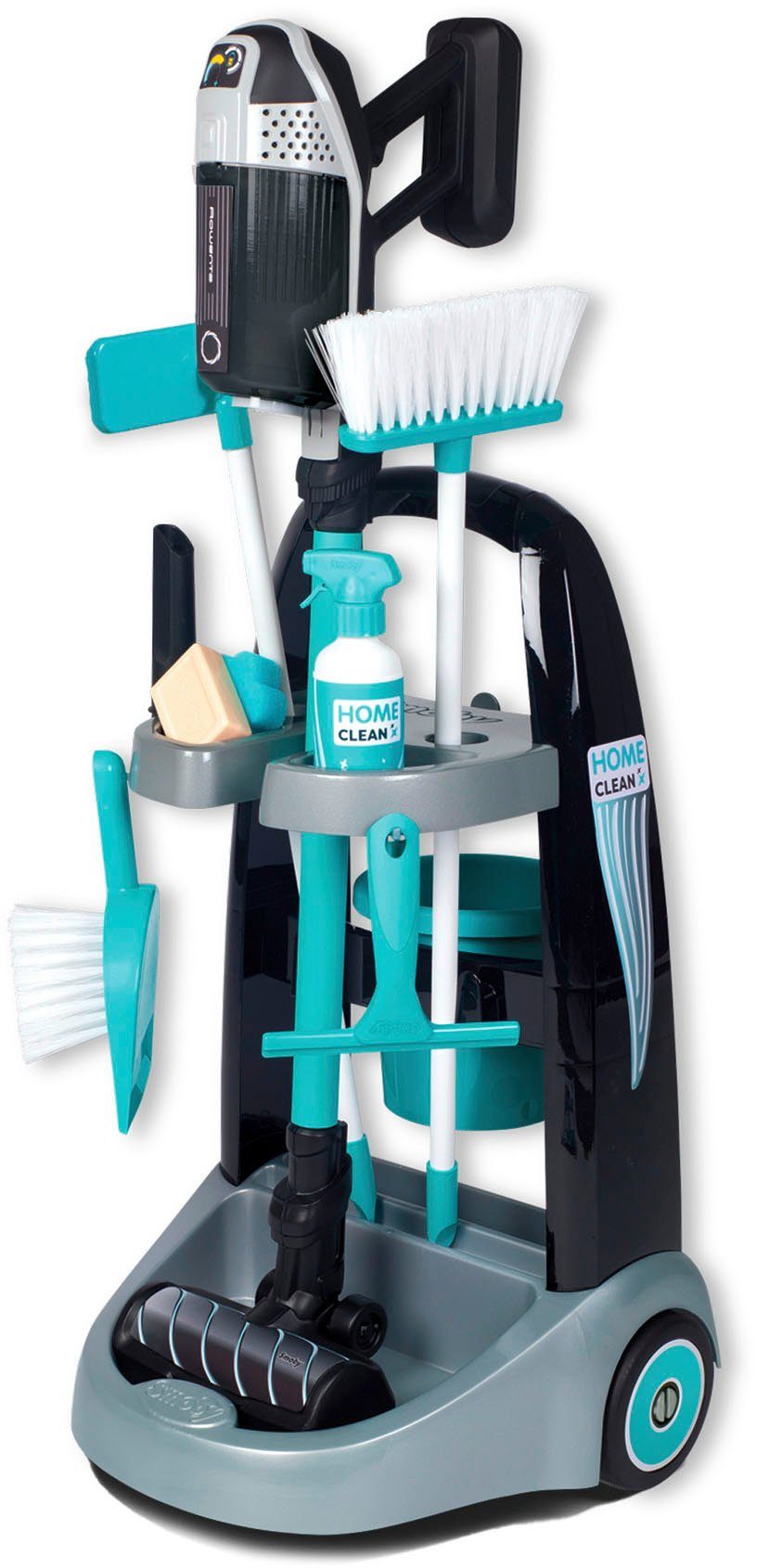 Smoby Kinder-Putzwagen Rowenta Reinigungstrolley, Staubsauger mit Sound, Ma günstig online kaufen