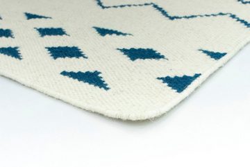 Wollteppich Kelim Teppich handgewebt grau, morgenland, rechteckig, Höhe: 6 mm, Kurzflor