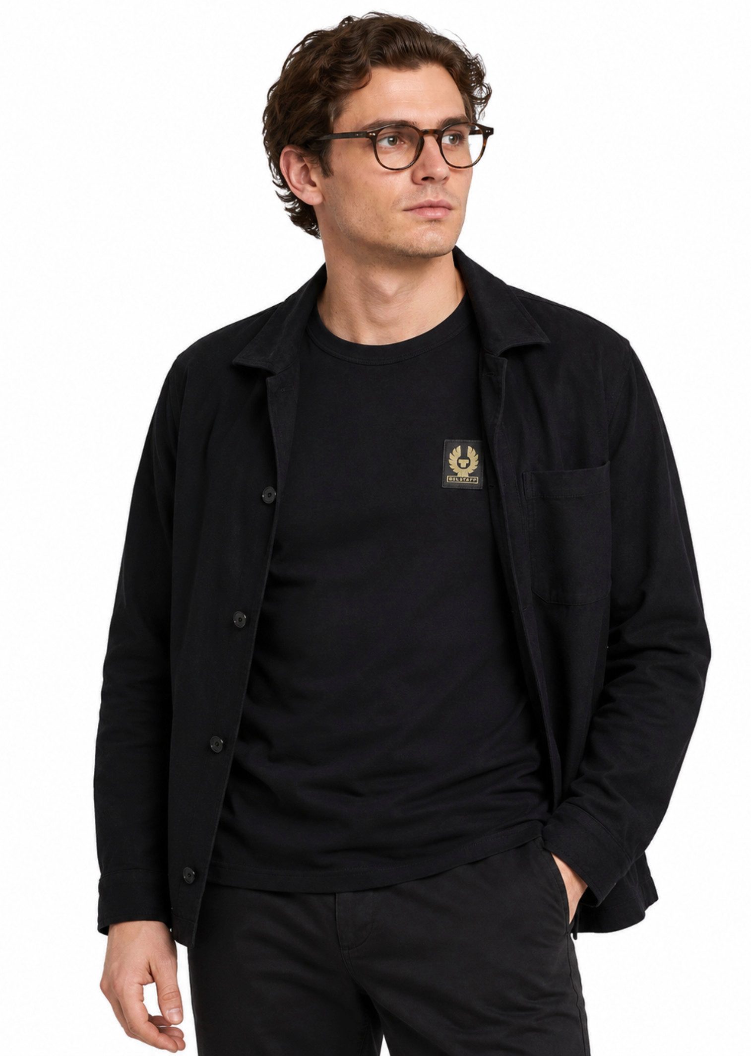 Belstaff T-Shirt Retro 1924 Phoenix Patch Regular Fit Shirt Gesticktem Rand versehener Phoenix-Patch auf der Brust