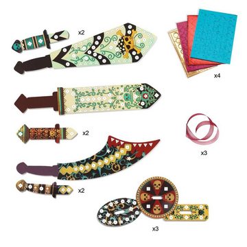 DJECO Kreativset DIY Mosaik- Piratenschwerter mit selbstklebende Mosaiksteine