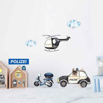 WANDKIND Wandtattoo Polizei Set V339 (Polizei), selbstklebend