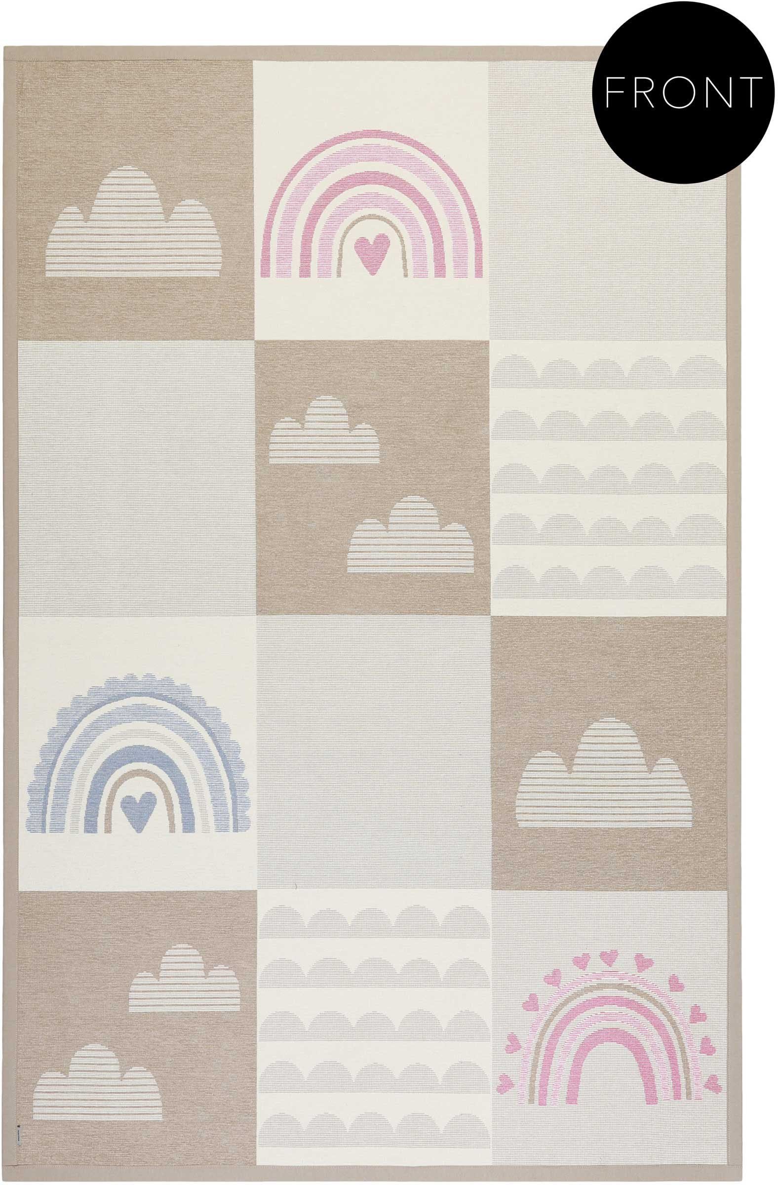 Esprit Kinderteppich Lovely Rainbow ESP-002, rechteckig, Höhe: 10 mm, Wendeteppich, farbig eingefasst