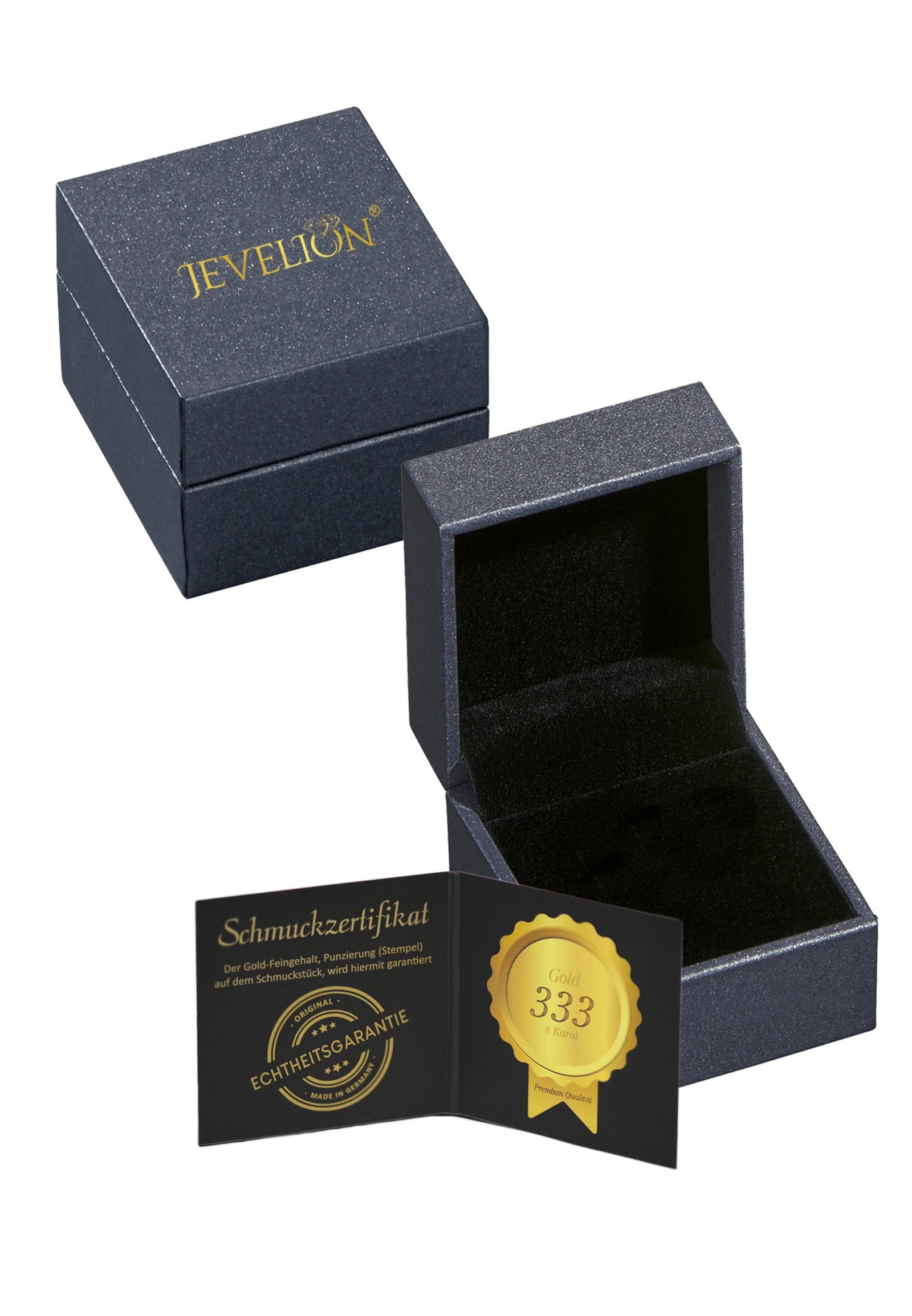 JEVELION Kreuzkette 333 Gold Anhänger mit Diamantschliff - Made in Germany (Goldkreuz, für Damen und Herren), Mit Kette vergoldet- Länge wählbar 36 - 70 cm oder ohne Kette.