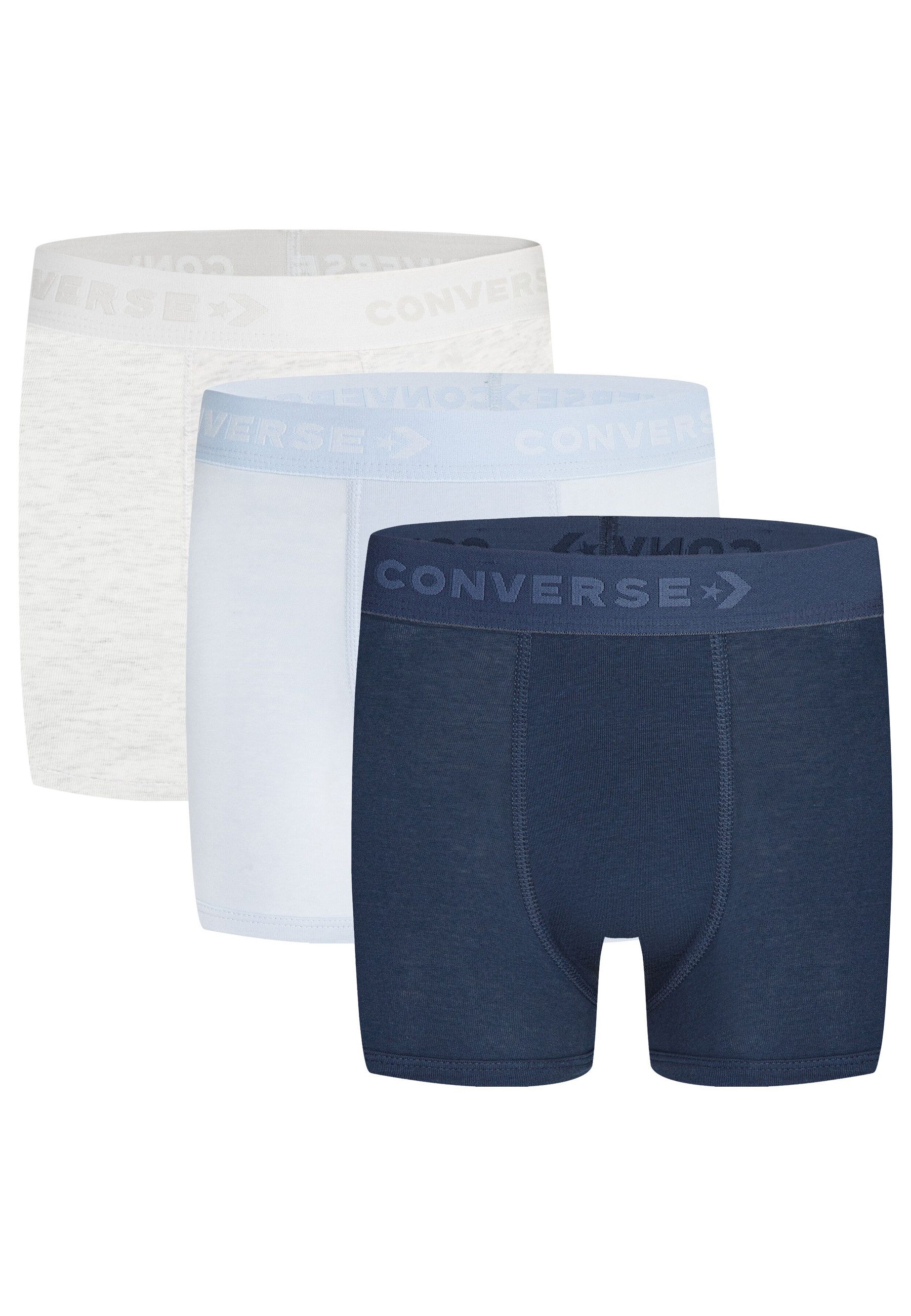 Converse Boxershorts CHB BOYS CLASSIC 3PK BOXER BRI (3-St) 3er-Pack, elastische Materialeigenschaften, aus Baumwolle und Elasthan