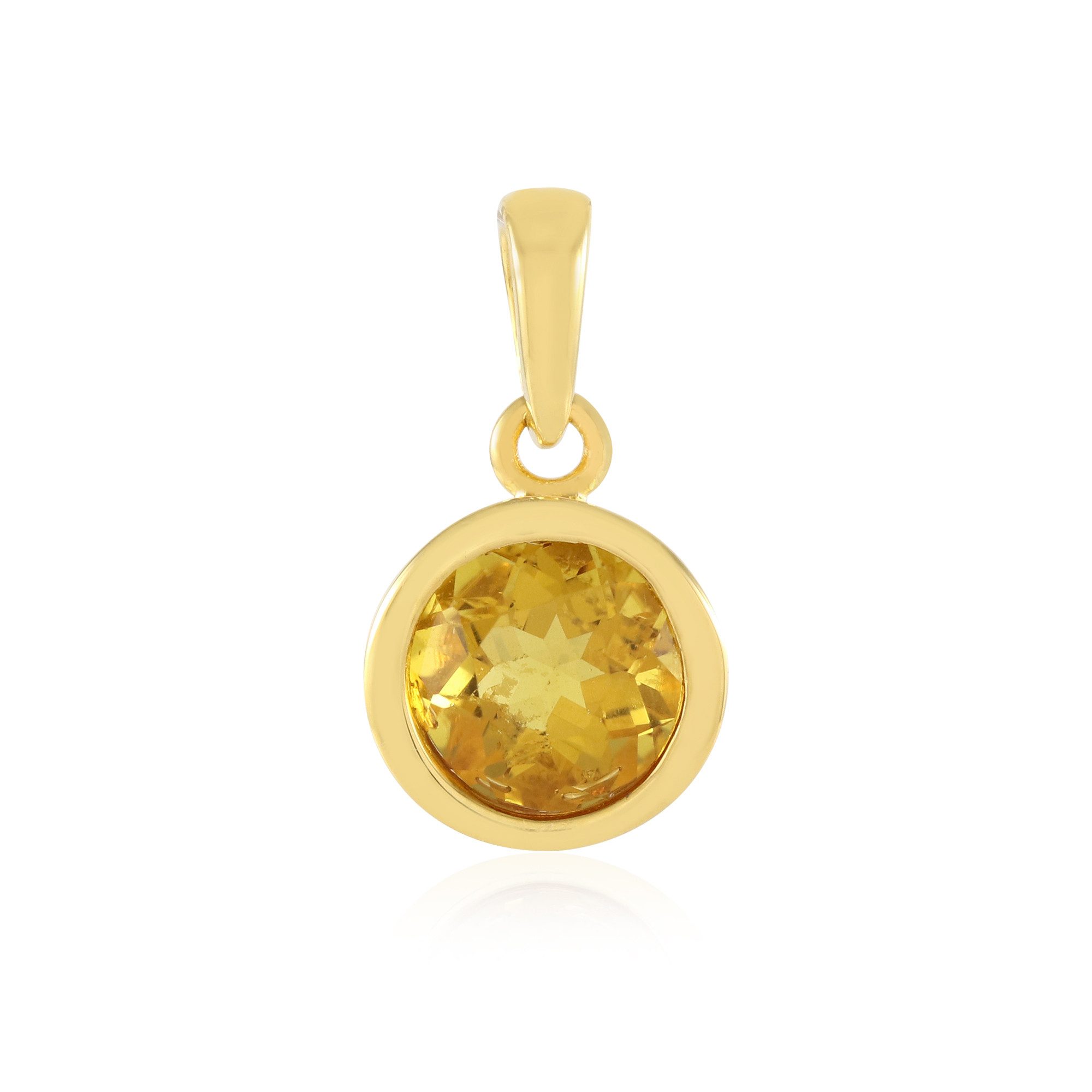 Cavill Kettenanhänger Skapolith Anhänger 1,05 ct, rund, 925er Silber vergoldet, gelb (1-tlg)