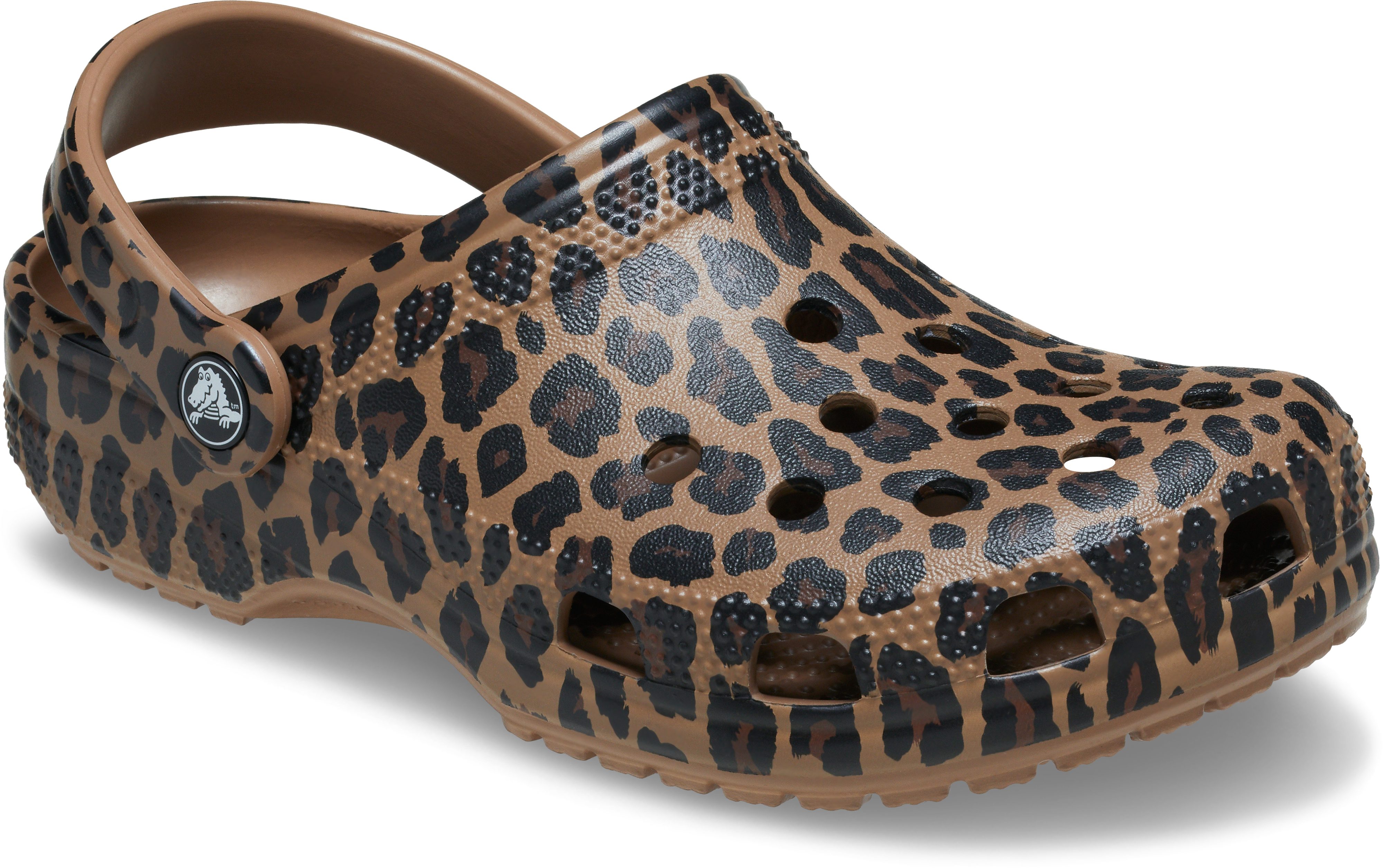 Crocs Classic Animal Clog Clog Hausschuh, Schlupfschuh in Leo-Optik, schwenkbarer Fersenriemen