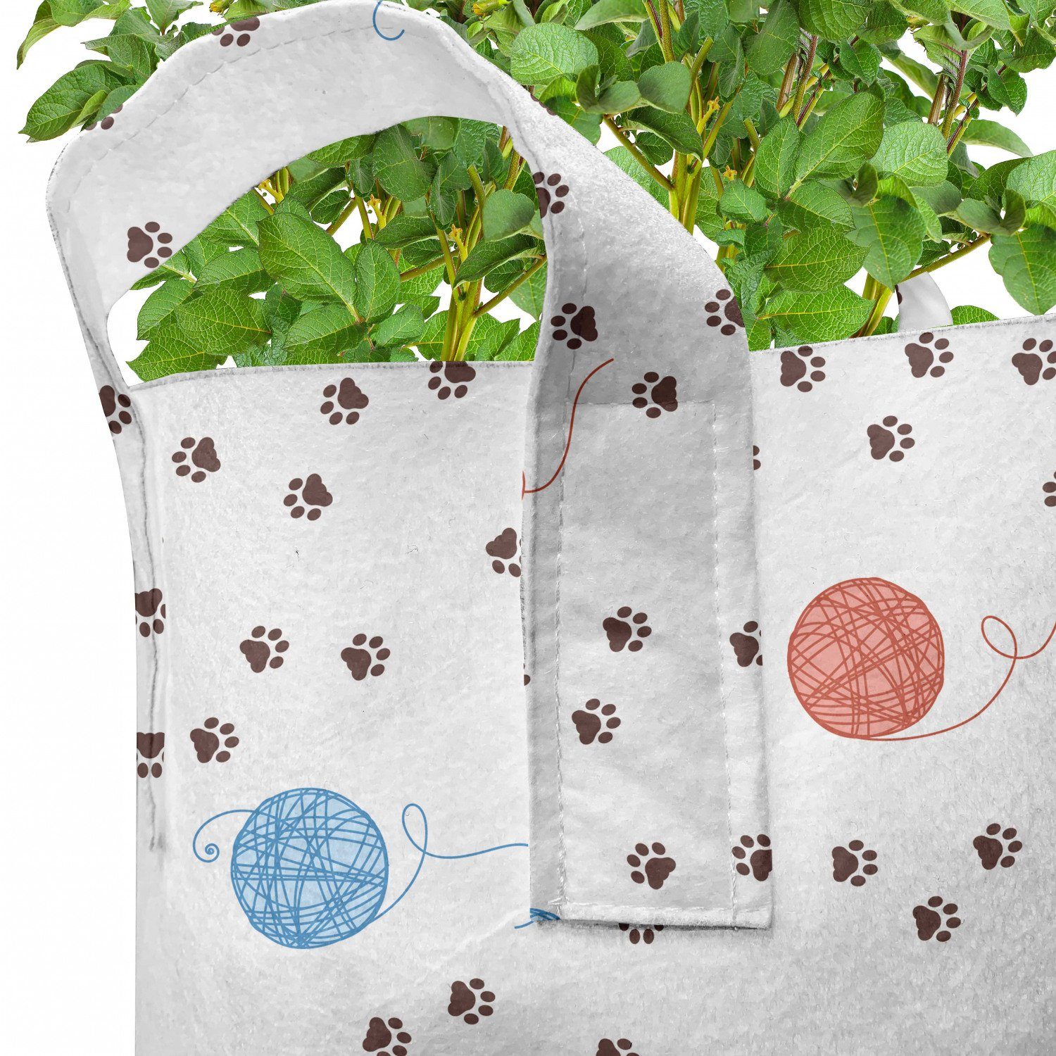 Garnfäden Griffen Pflanzkübel Katze Pflanzen, mit für Stofftöpfe hochleistungsfähig Tierpfoten Abakuhaus