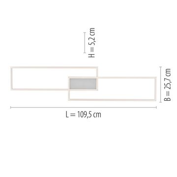 JUST LIGHT Deckenleuchte ASMIN, CCT - über Fernbedienung, Memory, nach Trennung vom Netz, dimmbar über Fernbedienung, LED fest integriert, warmweiß - kaltweiß, CCT - über Fernbedienung, dimmbar, Serienschalter, Memory