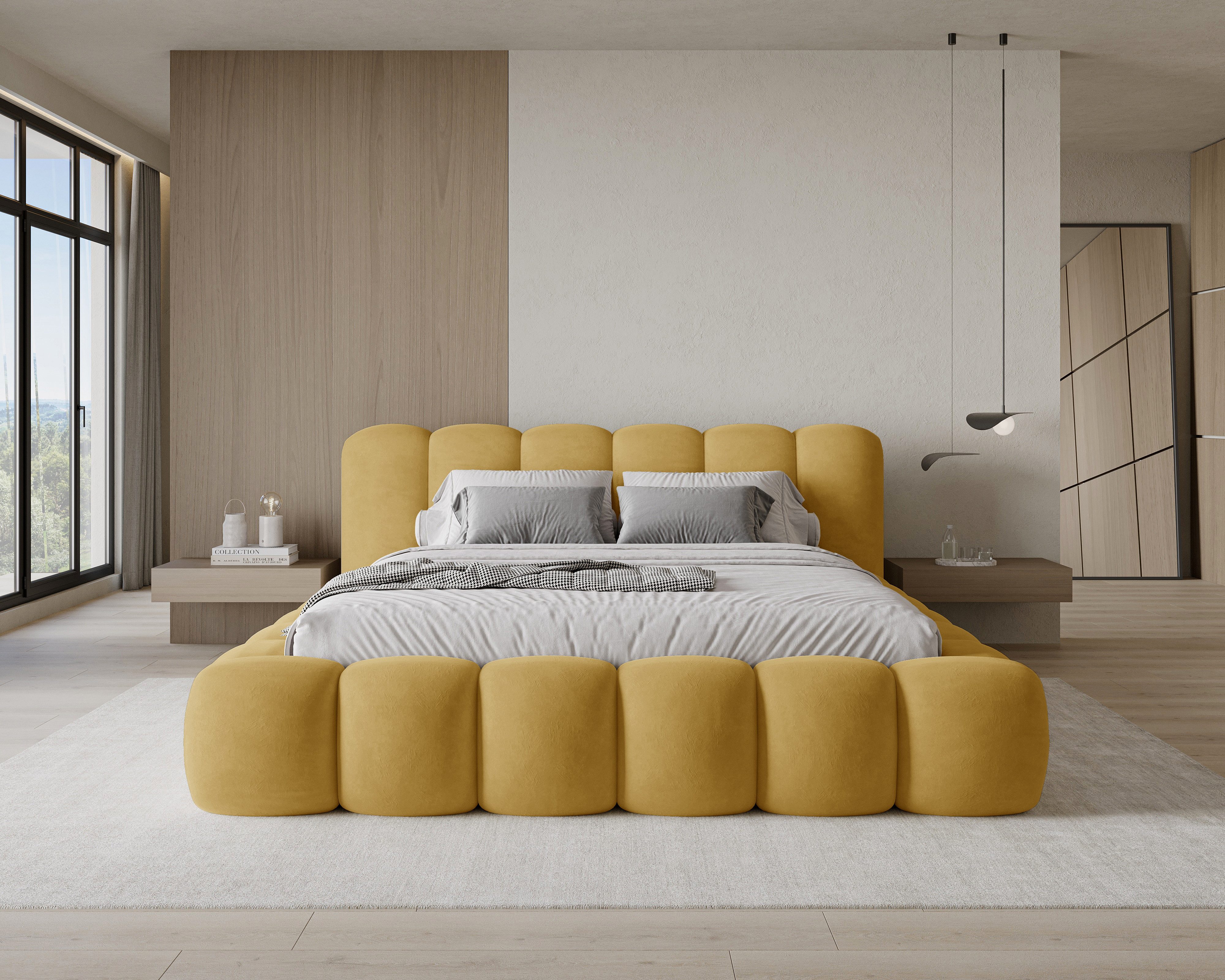 Chilly Möbel Polsterbett Stone Samt Stoff 200x200 cm mit Stauraum Velluto 0 günstig online kaufen