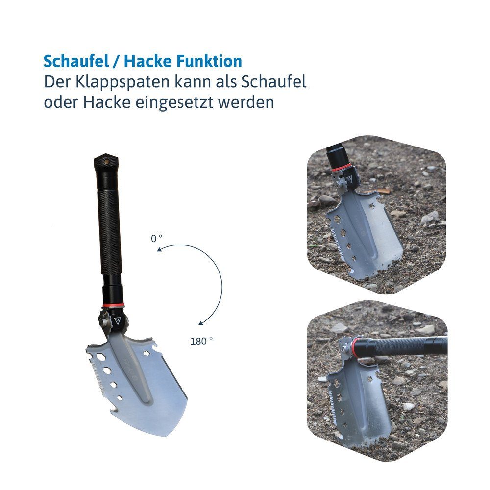 Dönges Spaten Multifunktionaler Klappspaten All-in-One, in Camouflage Tasche – Bild 4 von 5