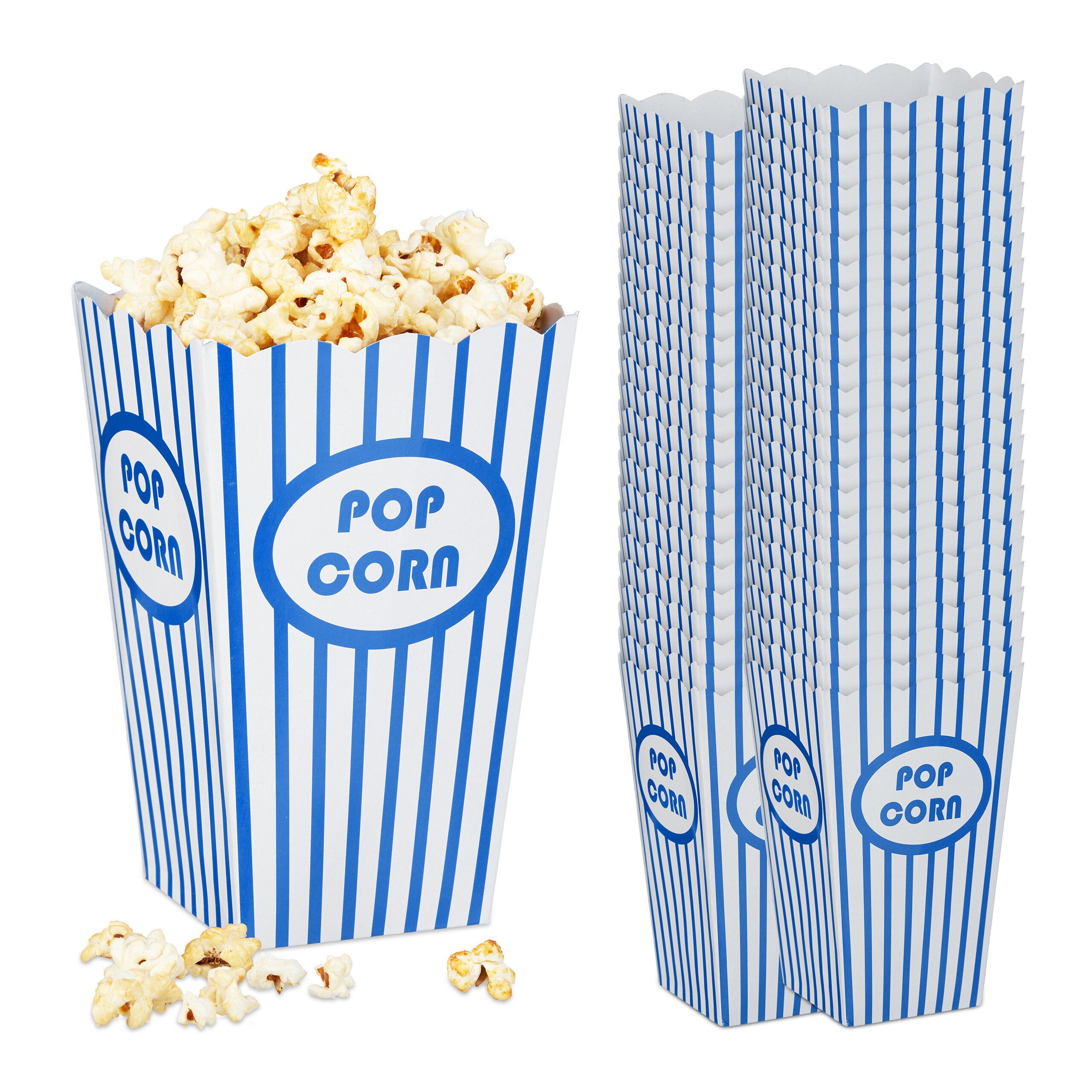 relaxdays Snackschale Popcorntüten 48er Set, Pappe