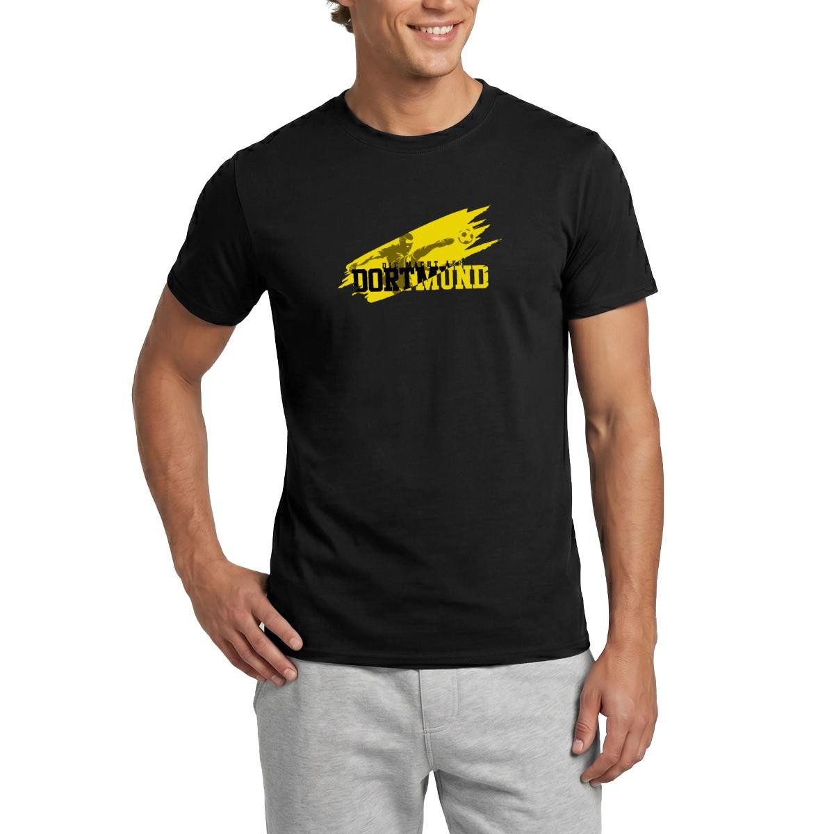 Spreadshirt T-Shirt Die Macht Aus Dortmund Schwarz-Gelb Fußball Fan Männer T-Shirt (1-tlg)