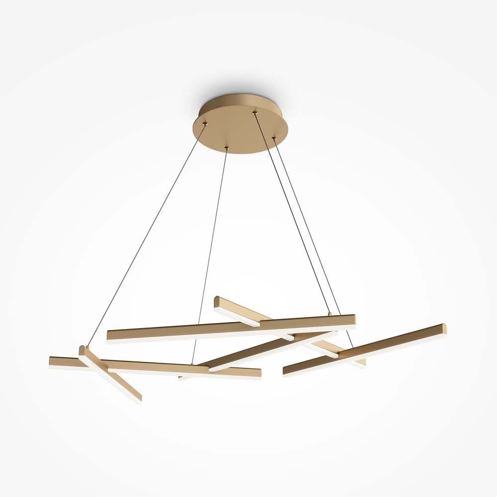 Maytoni LED-Hängeleuchte, LED-Leuchtmittel fest verbaut, Warmweiß, Pendelleuchte Pendellampe Hängeleuchte Wohnzimmerlampe mattgold LED H