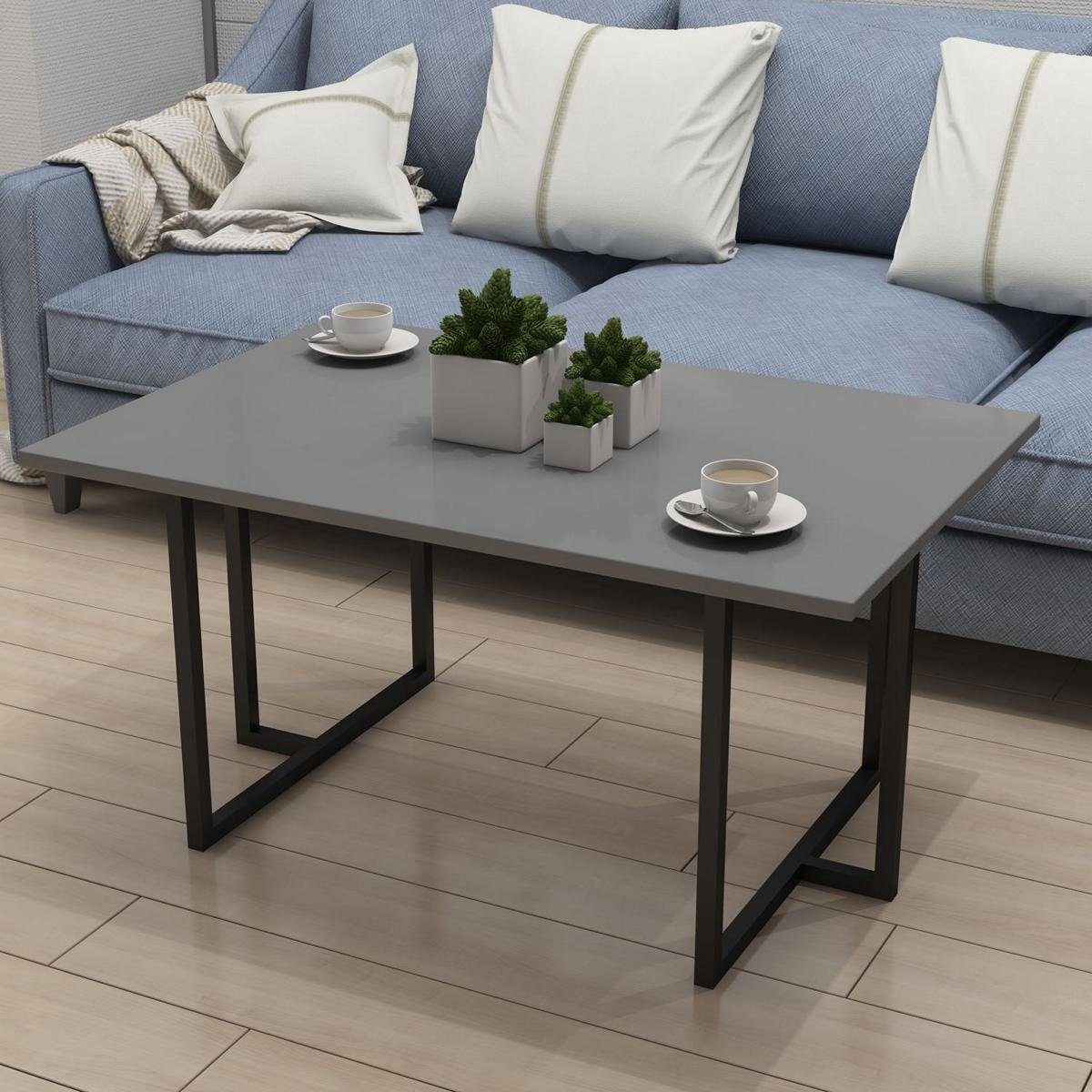 Grau Kaffee Made Tisch Möbel (1-St., Europa Couchtische Grau/Schwarz Wohnzimmer Design Couchtisch JVmoebel Couchtisch in Couchtisch), 1x