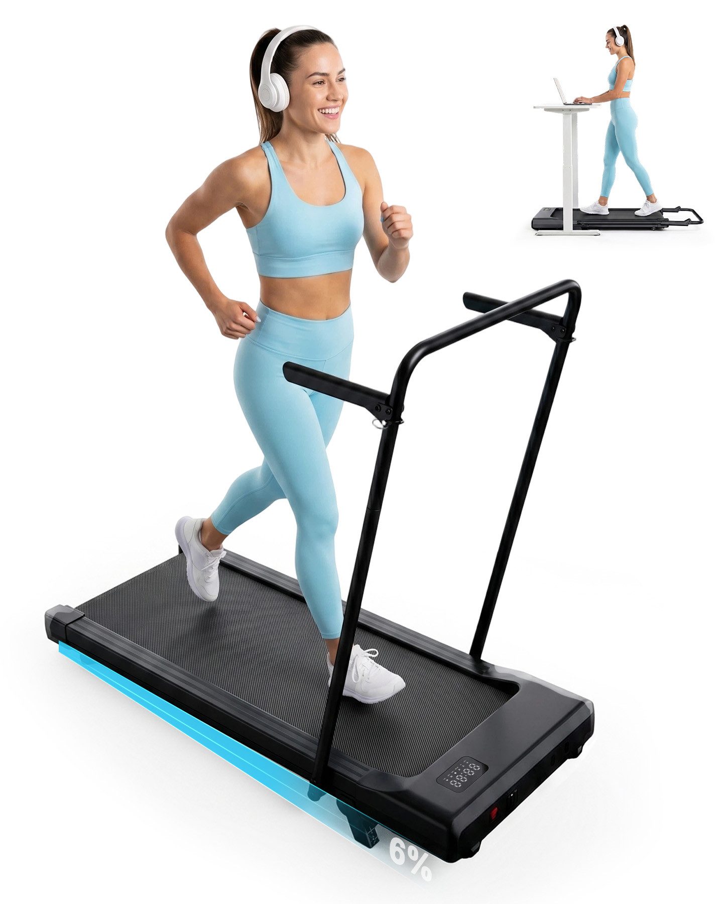 MJWW Laufband Laufband 6% Leise für Zuhause mit Trainingsmodus