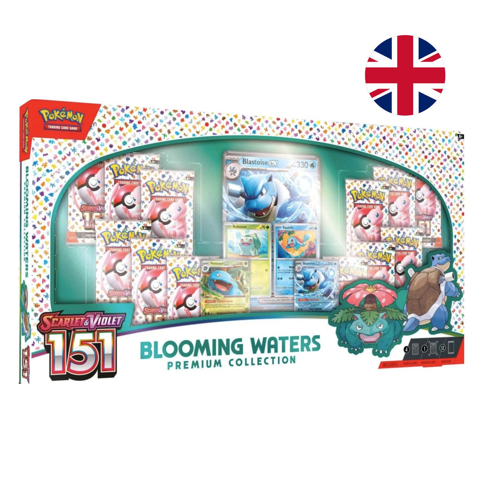 POKÉMON Sammelkarte Scarlet & Violet 151 Blooming Waters Premium Collection Box Englisch