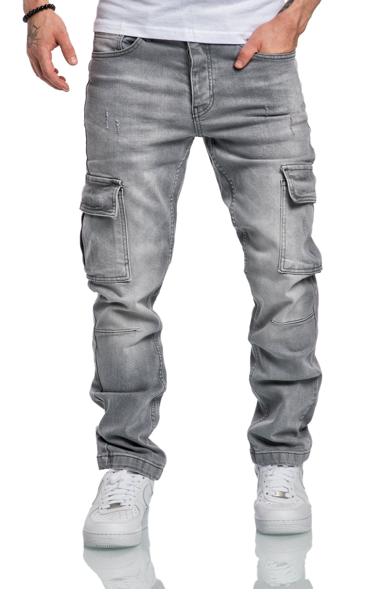 Amaci&Sons Straight-Jeans MIAMI Regular Slim Cargo Jeans