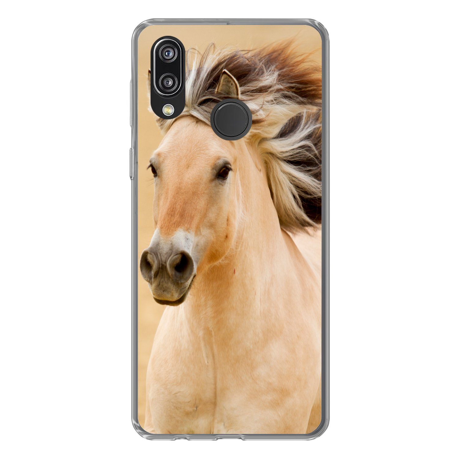 MuchoWow Handyhülle für Huawei P20 Lite (2020) Pferde - Tiere - Mähne - Porträt, Handy Case, Silikon, Bumper Case Dünn