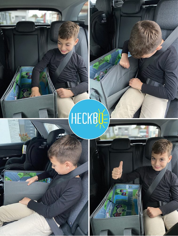 HECKBO Rücksitzorganizer 4 in1 Kinder Auto Organizer & Spielmatte