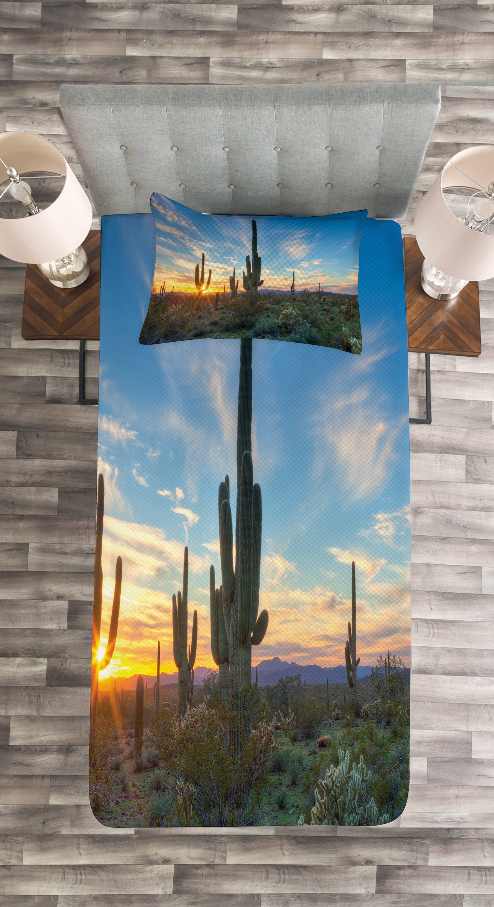 Waschbar, Saguaro Kissenbezügen Tagesdecke Noon mit Abakuhaus, Set Cactus
