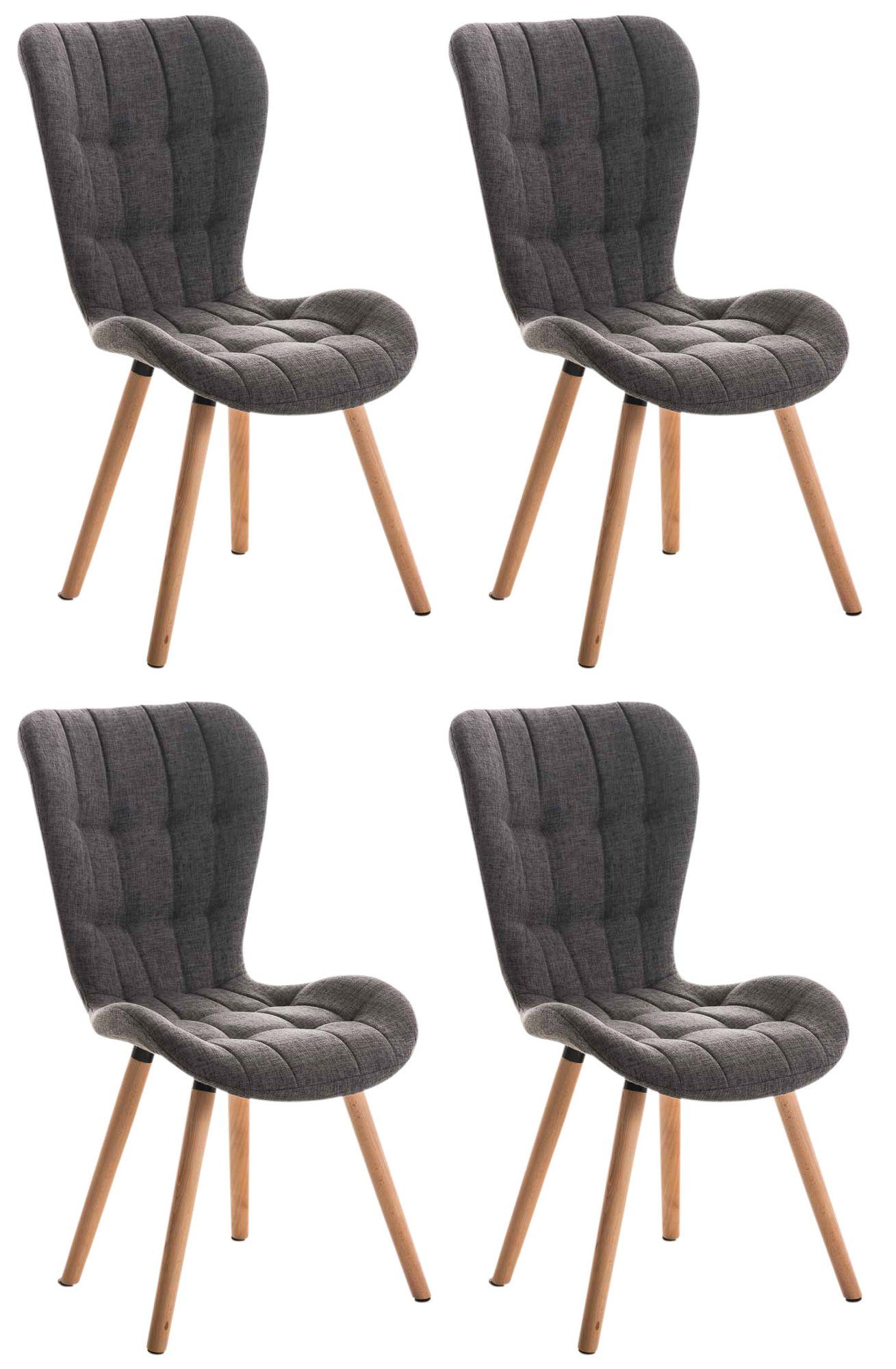 CLP Esszimmerstuhl Elda Stoff (4er Set), Holzgestell, ohne Armlehnen