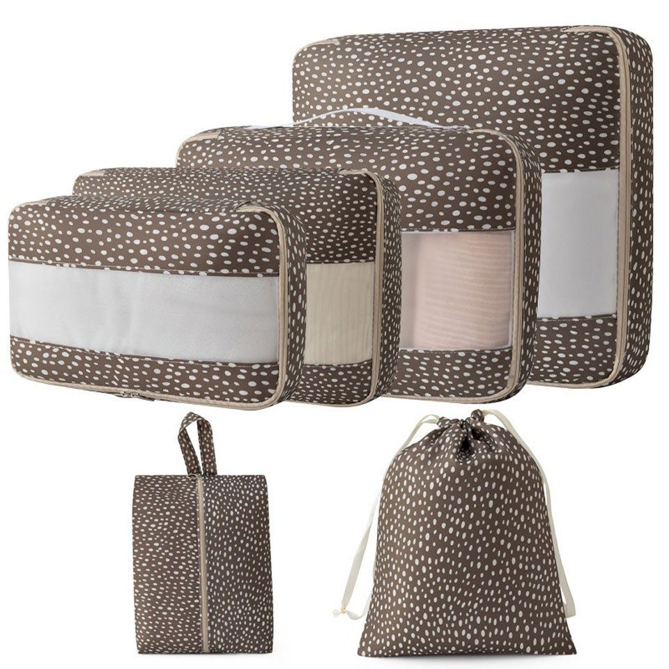 Diwzbyn Kofferorganizer 6-teiliges Koffer-Organizer-Set, Koffer-Packtaschen, wasserdichte Reisetaschen für Kleidung, Gepäck-Organizer für Reisen