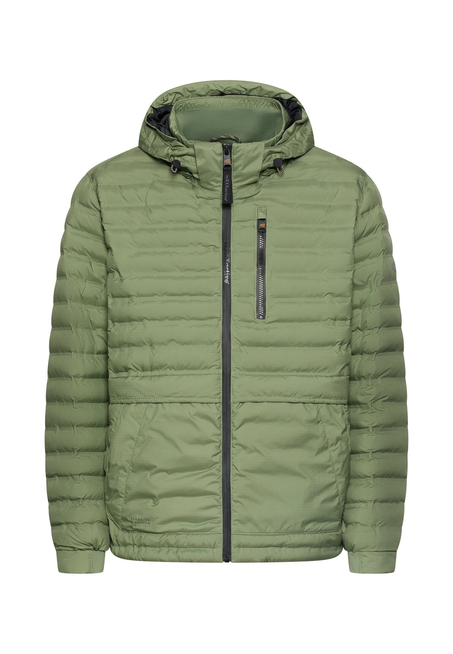 camel active Funktionsjacke mit abnehmbarer Kapuze Langarm Markenlabel