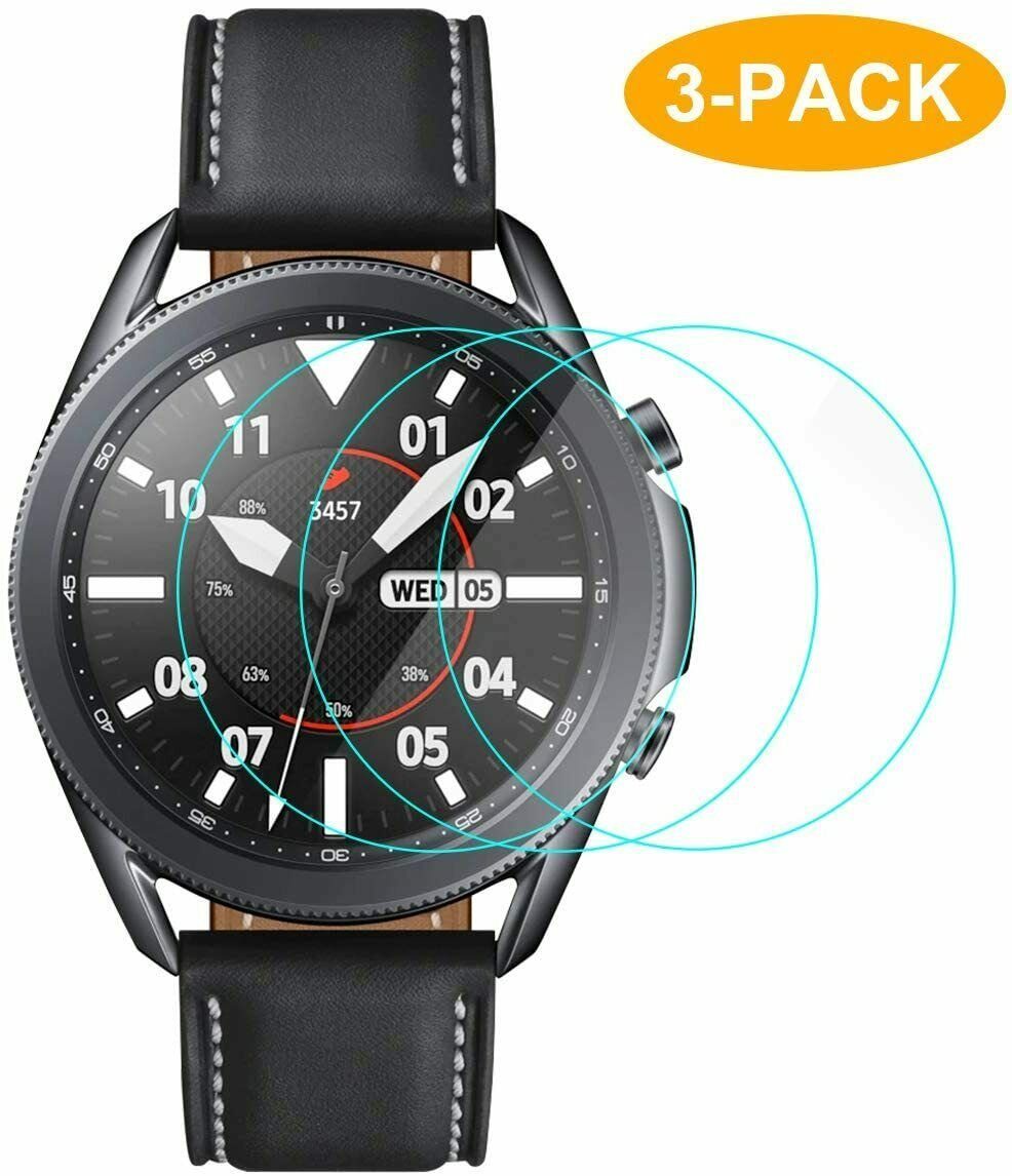 MSM Schutzfolie 3X Hartglas Glasfolie für Samsung Galaxy Watch 3 45 mm Panzerfolie Display Schutzglas 9H