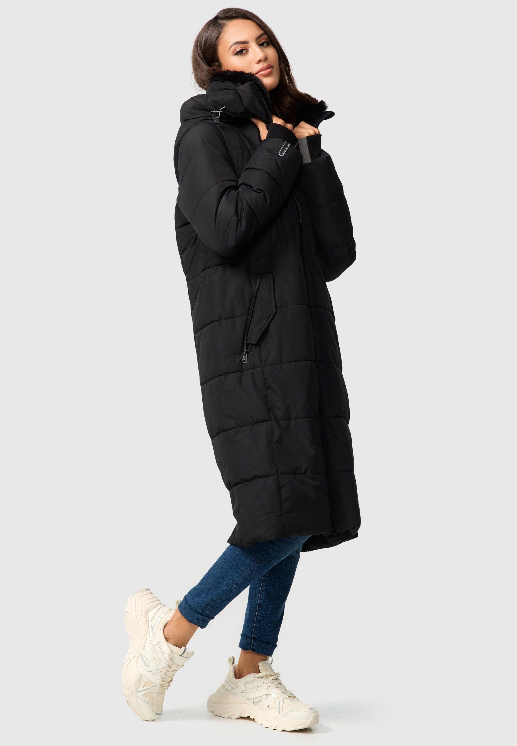 Marikoo Steppjacke Zuraraa XVI langer Winter Mantel gesteppt