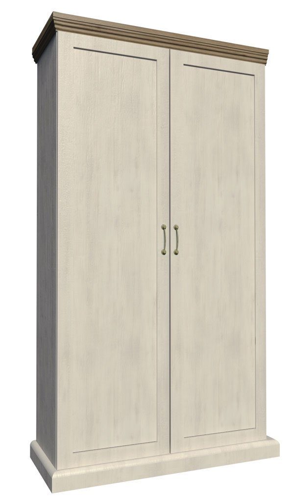 Feldmann-Wohnen Kleiderschrank Royal Wildeiche weiß skandinavisch 97cm Landhaus-Stil Pinie